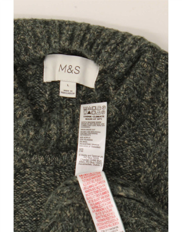 Marks & Spencer Maglione da uomo con collo alto e maglione grande in acrilico kaki