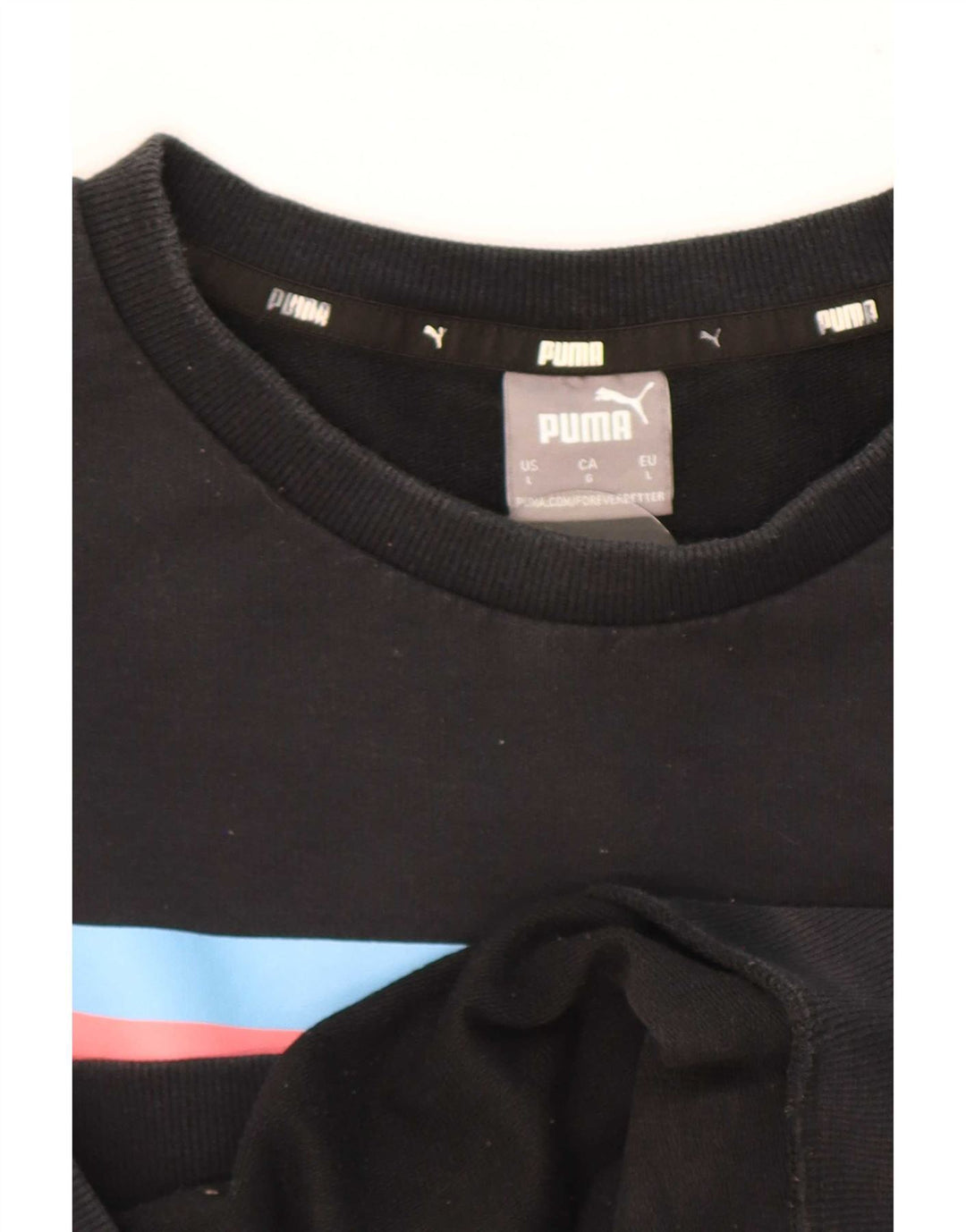 Felpa da uomo Puma Maglione grande in cotone color block nero