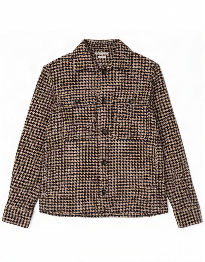 Camicia overshirt da uomo Zara vestibilità regolare piccola pied de poule marrone