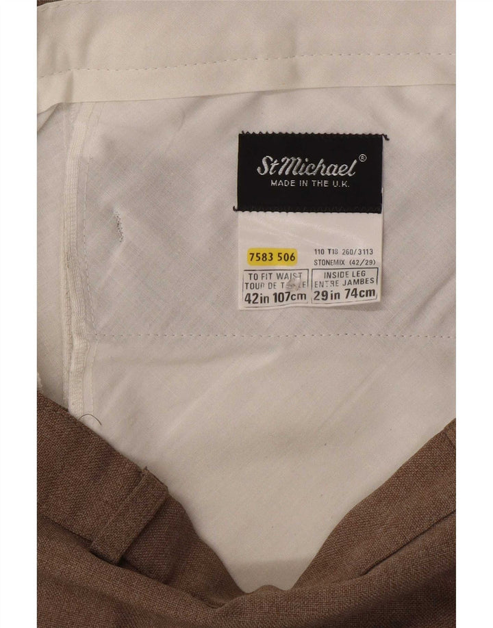 Pantaloni chino dritti da uomo St Michael W42 L29 Poliestere beige