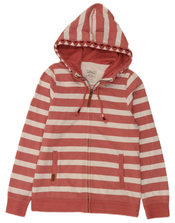 Maglione con cappuccio e zip da donna Fat Face UK 10 Piccolo cotone a righe rosse
