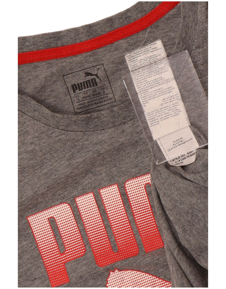 T-shirt grafica da uomo PUMA Top Small in cotone grigio