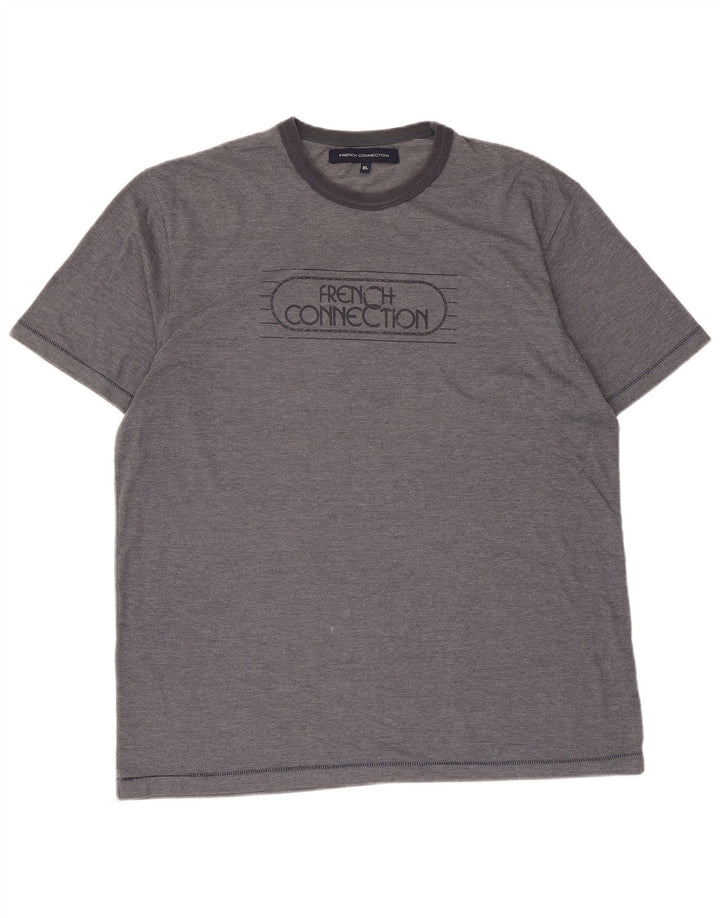 T-shirt grafica da uomo French Connection Top XL poliestere grigio