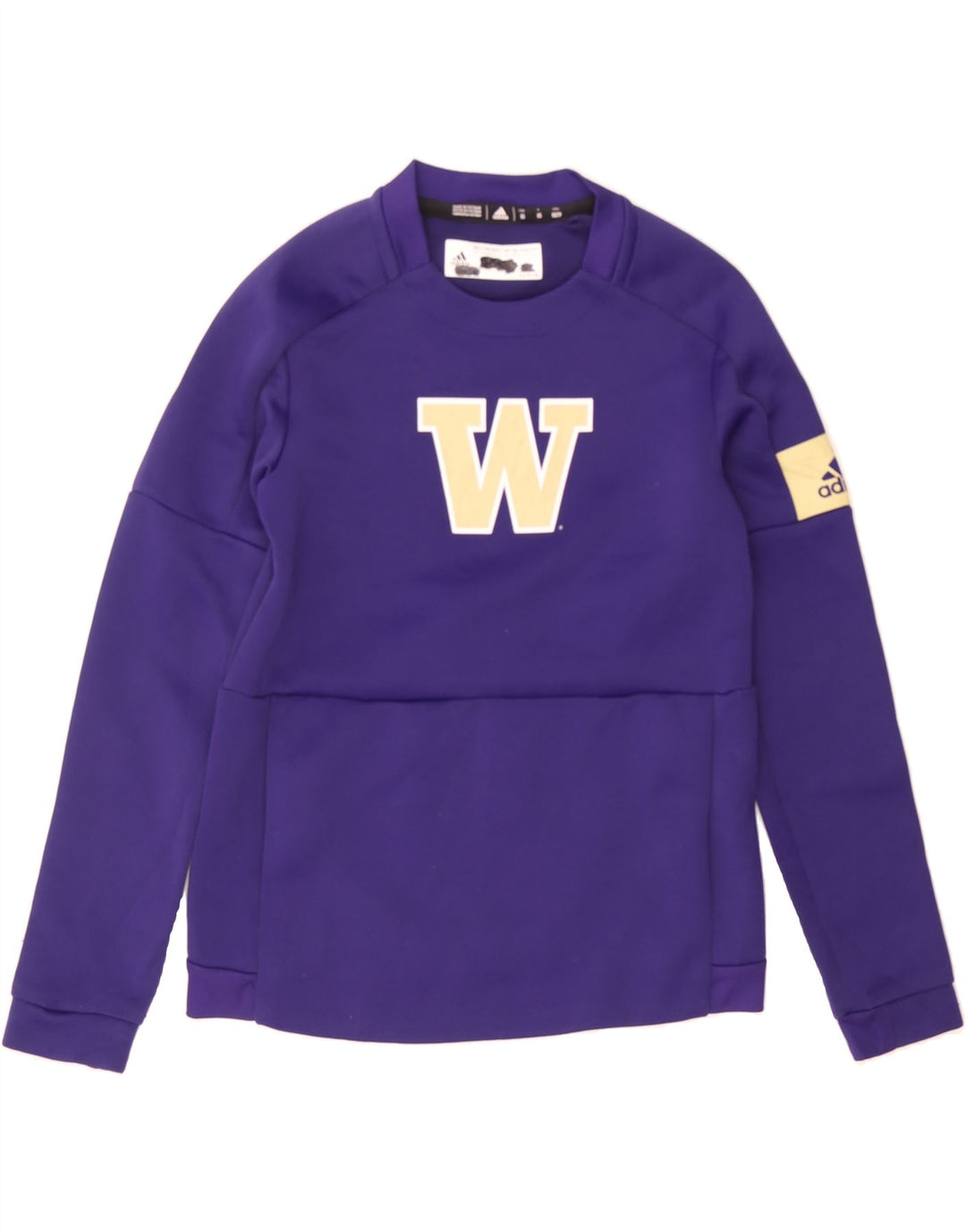 ADIDAS Womens Graphic Sweatshirt Jumper UK 6 XS Purple Polyester Vintage Adidas and Second-Hand Adidas from Messina Hembry 