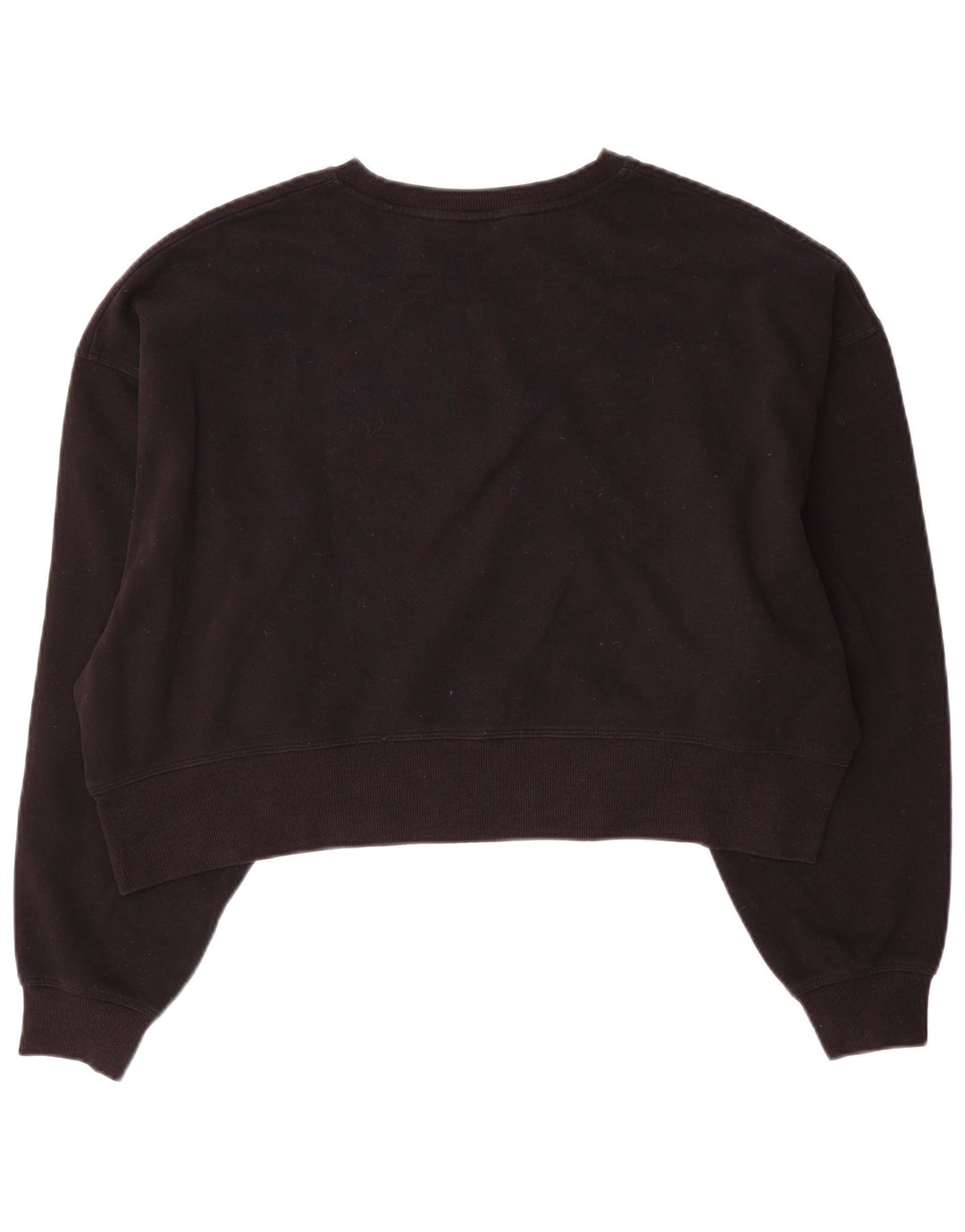 Dkny Donna Crop Oversize Felpa Maglione UK 10 Piccolo Cotone Nero