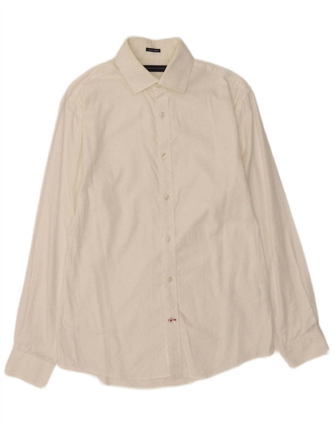 Camicia slim fit da uomo Tommy Hilfiger taglia 15 cotone bianco medio