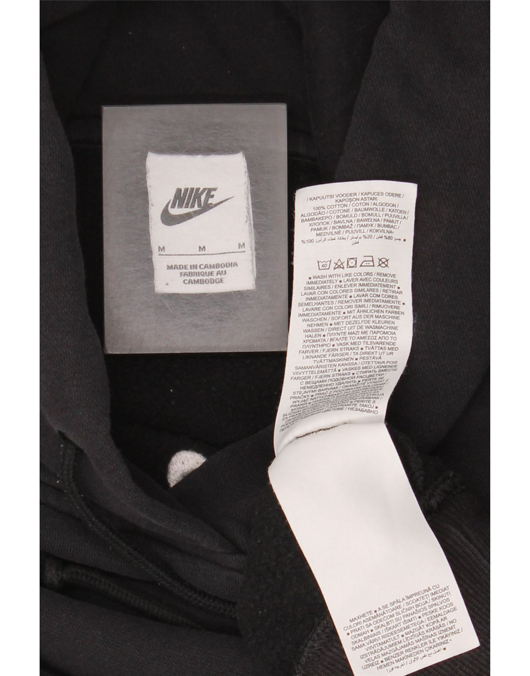 Felpa con cappuccio oversize da donna Nike UK 14 cotone medio nero