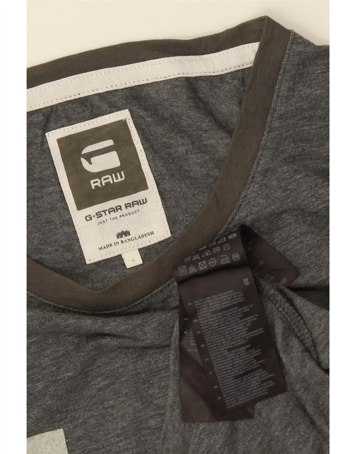 T-shirt grafica da uomo G-STAR Top grande in cotone grigio