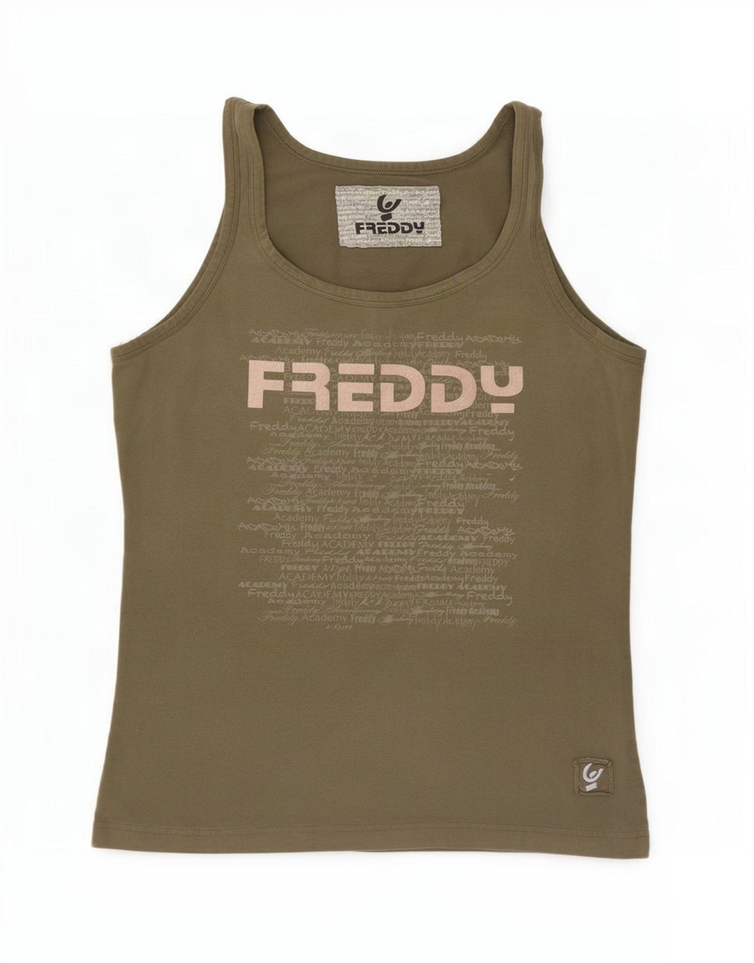 Canotta grafica da donna Freddy IT 46/48 Large in cotone kaki