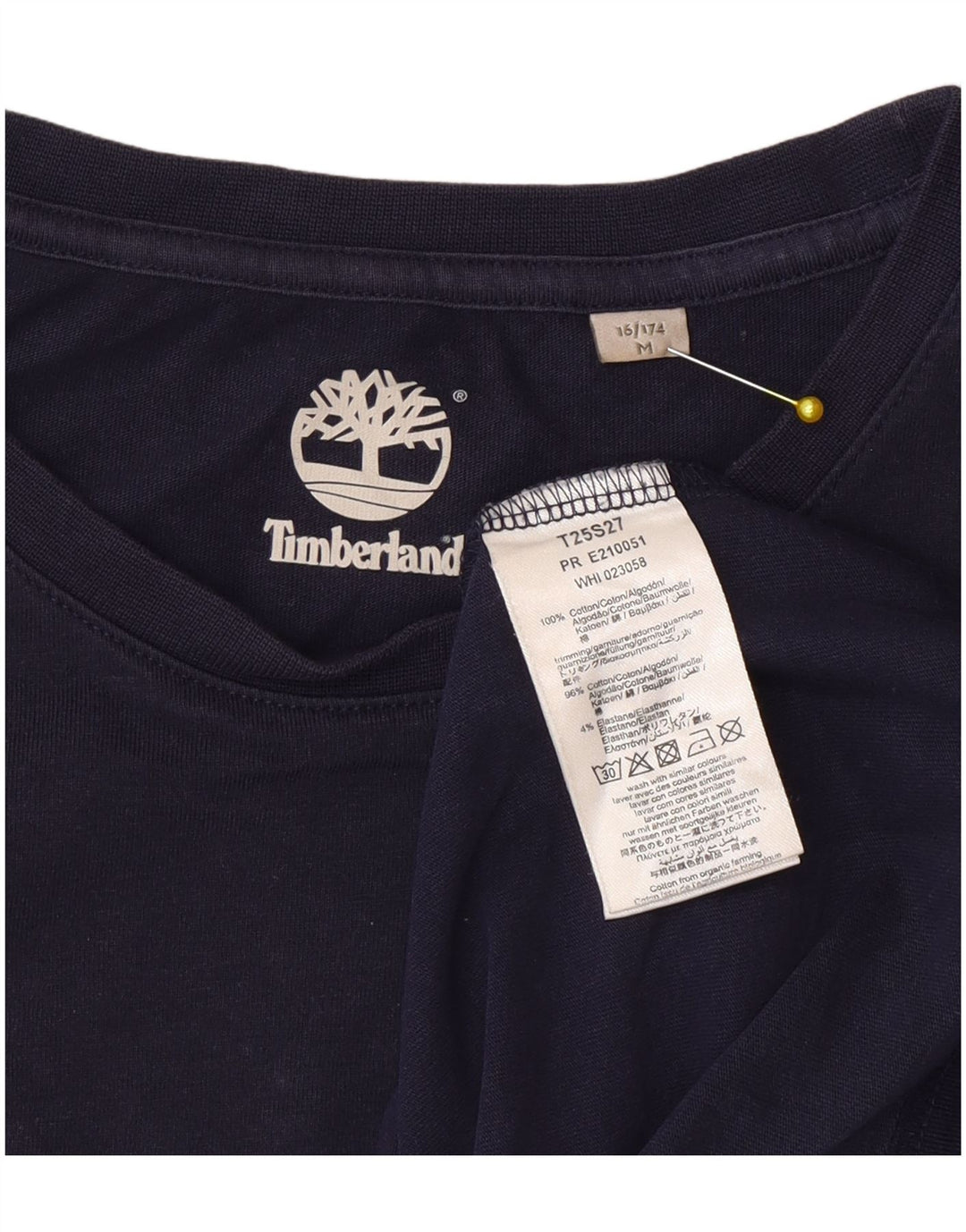 T-shirt da ragazzo Timberland Top 15-16 anni cotone medio blu navy