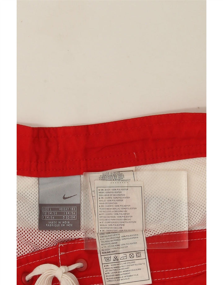 Pantaloncini da bagno Nike da uomo grandi in poliestere color block rosso