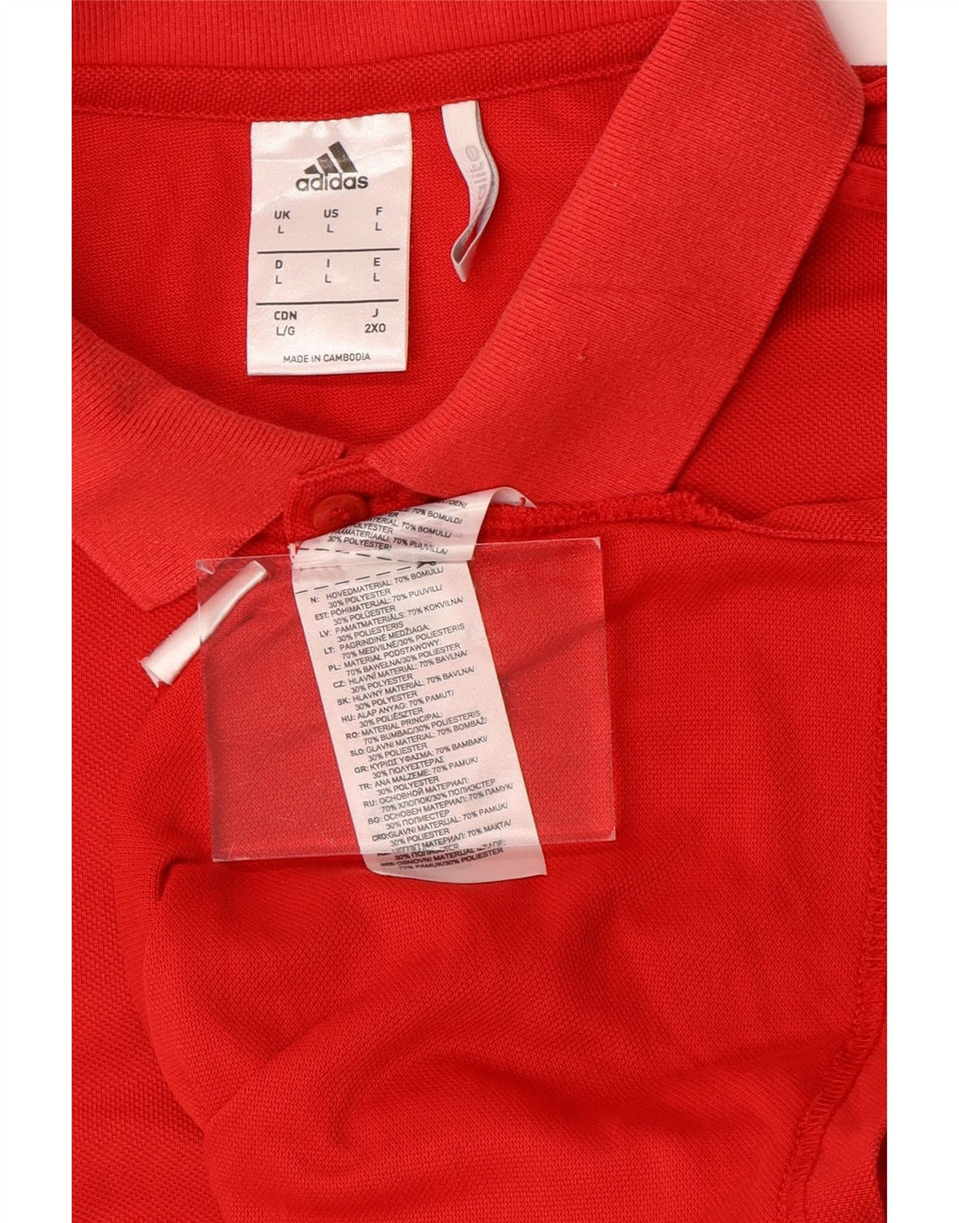 ADIDAS Mens Climalite Polo Shirt Large Red Cotton