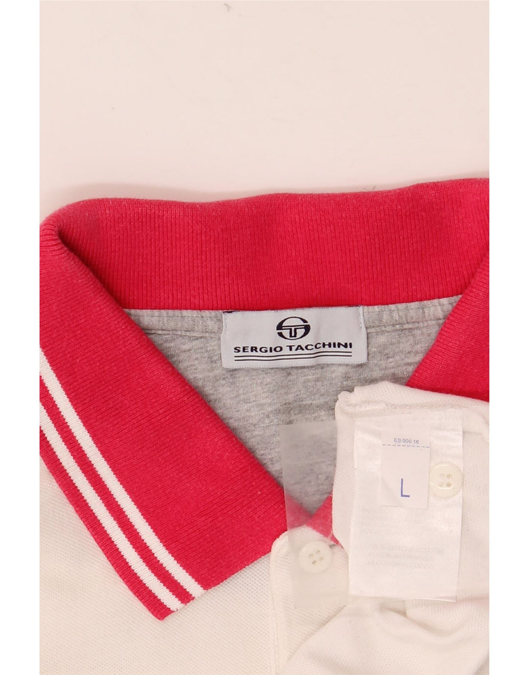 SERGIO TACCHINI Polo da uomo grande in cotone color block bianco