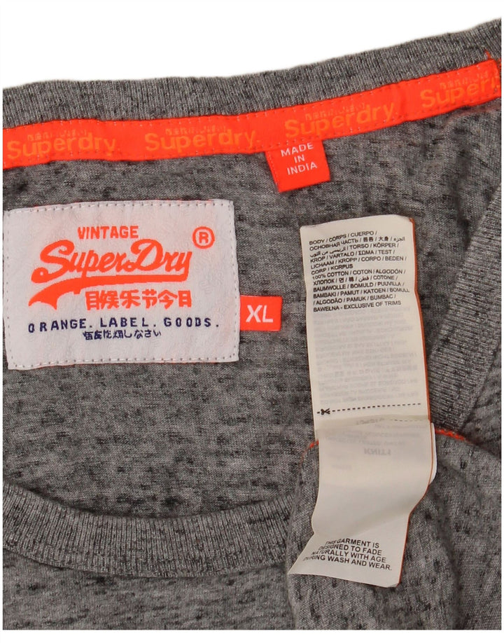Canotta da uomo SUPERDRY XL in cotone chiazzato grigio