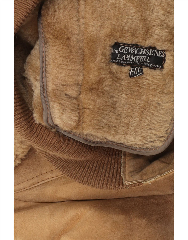 Giubbotto bomber in shearling da uomo vintage EU 50 Shearling beige grande