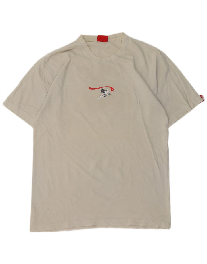 T-shirt grafica da uomo Saltrock Top grande in cotone bianco sporco
