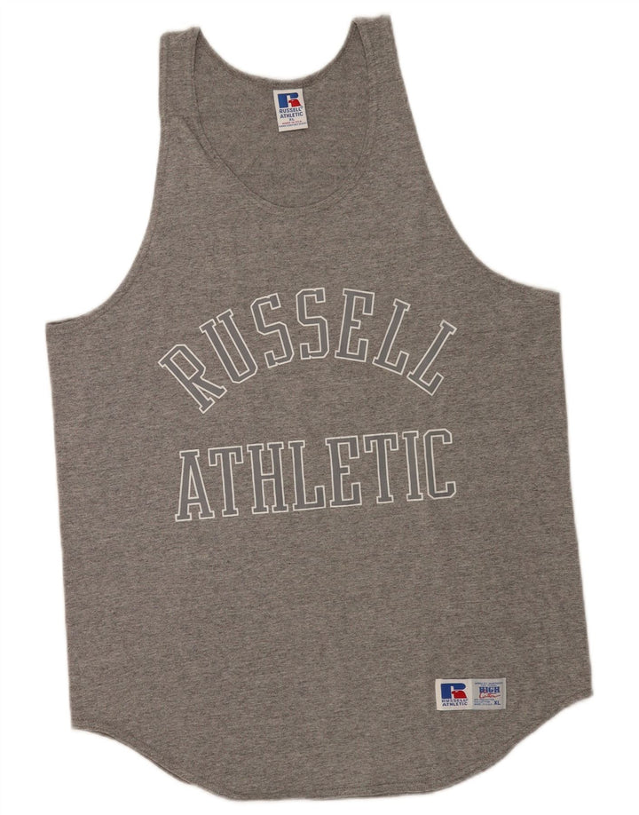 Canotta grafica da uomo Russell Athletic XL poliestere grigio