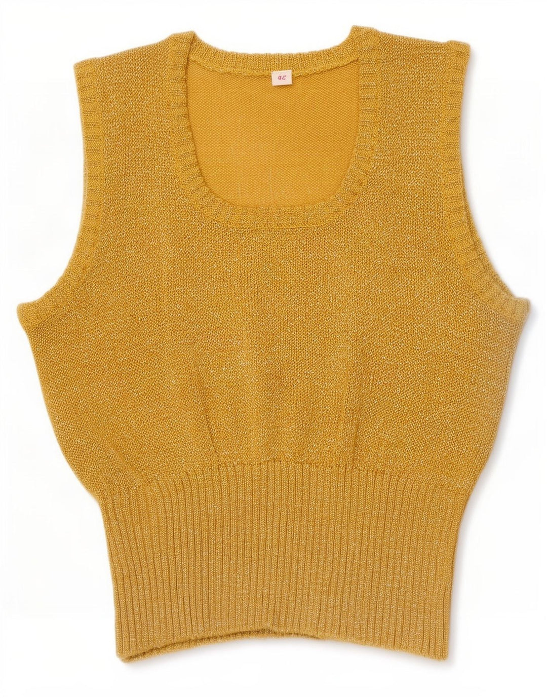Canotta corta da donna vintage IT 42 oro medio