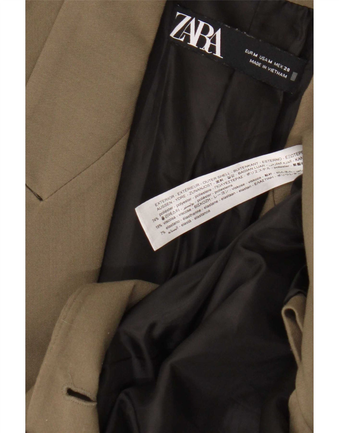 Giacca blazer doppiopetto da donna Zara UK 14 poliestere verde medio