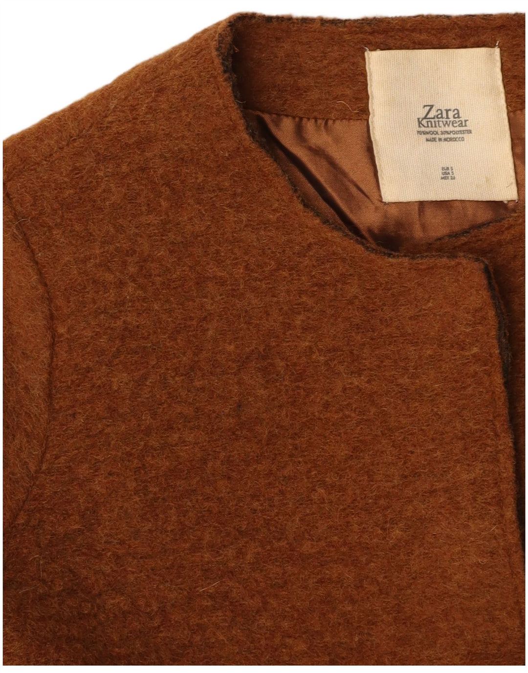 Cappotto ZARA Donna UK 10 Piccolo Marrone