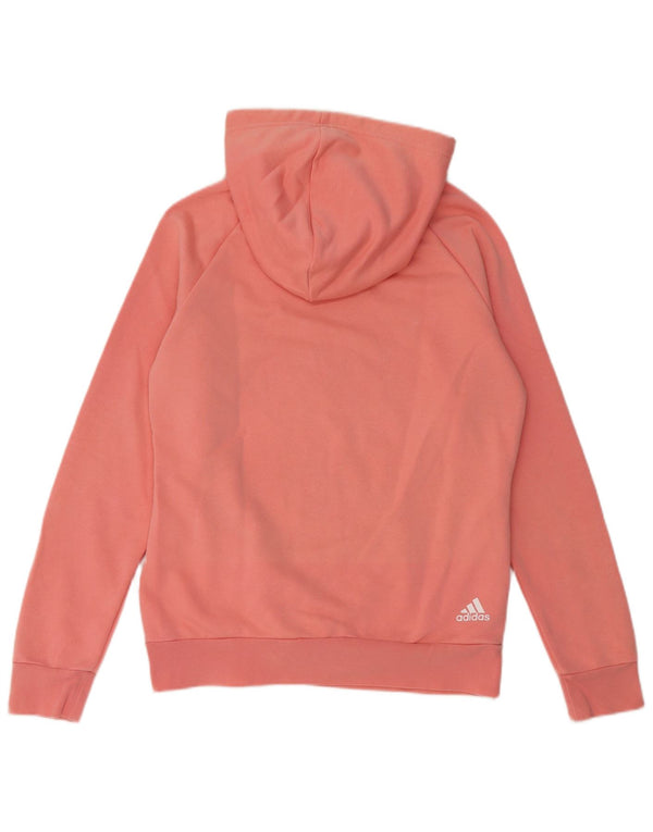 Felpa con cappuccio grafica da donna Adidas UK 14 rosa medio