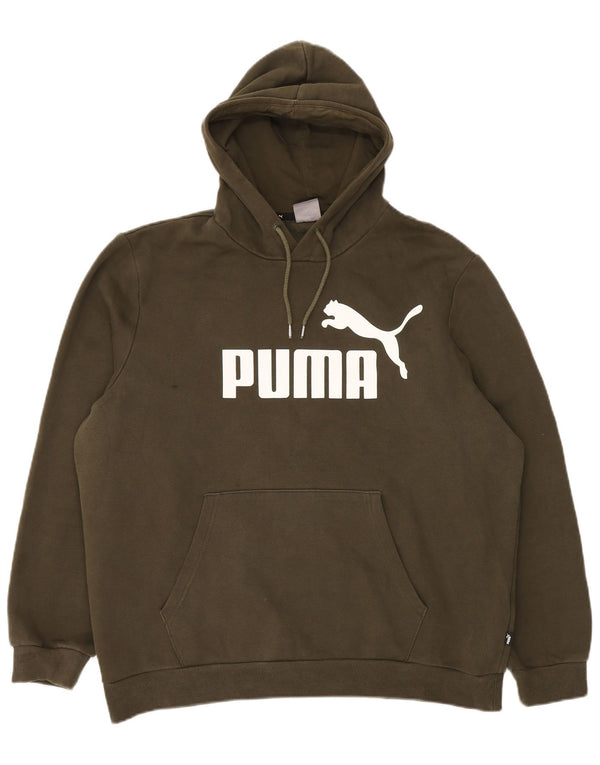Felpa con cappuccio grafica da uomo Puma XL in cotone kaki