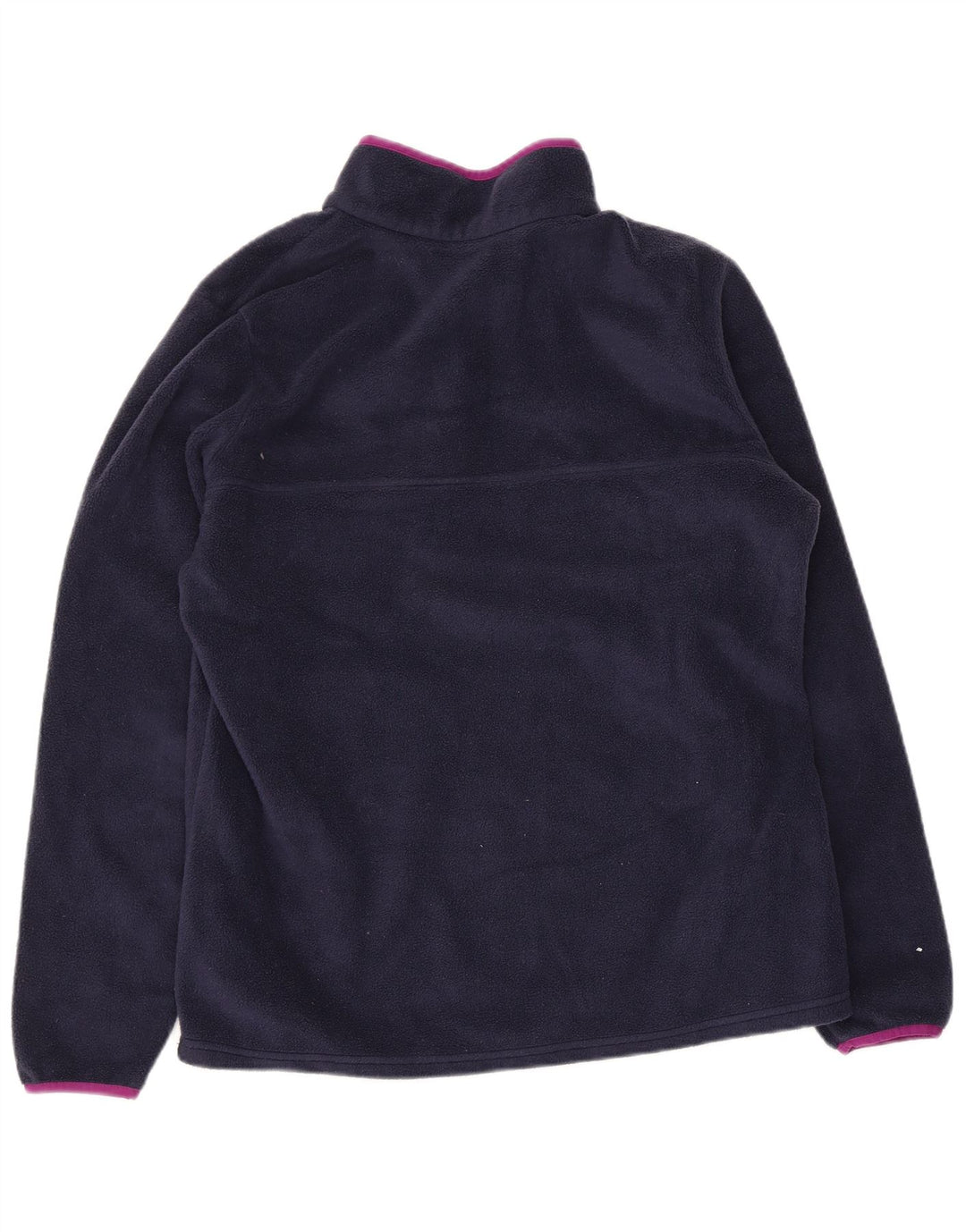 Maglione in pile da donna Columbia con collo a bottoni UK 16 grande poliestere blu navy