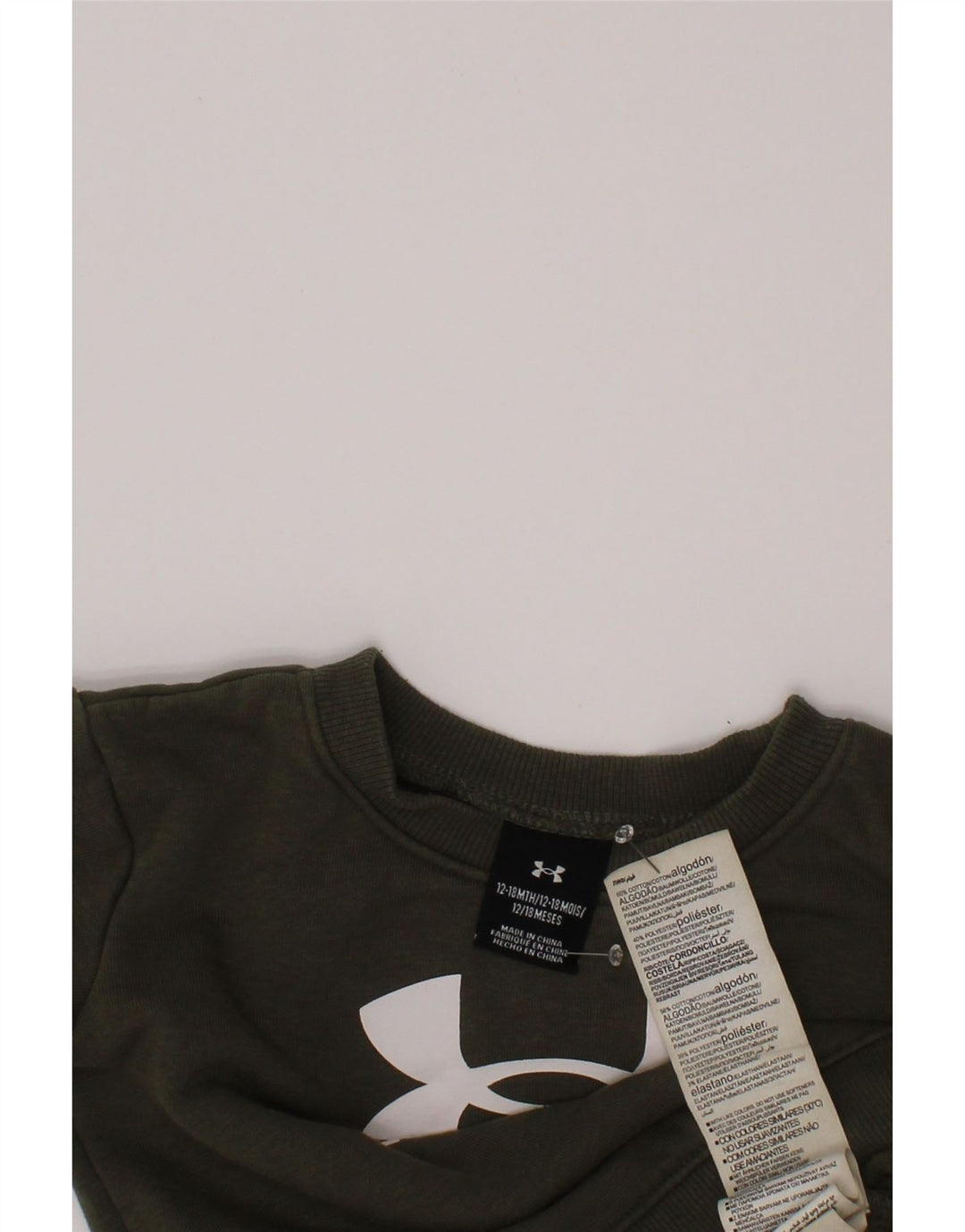 Felpa con grafica UNDER ARMOUR per neonato 12-18 mesi in cotone kaki