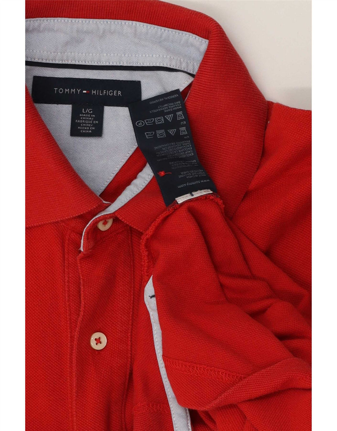 Polo da uomo Tommy Hilfiger grande rossa in cotone