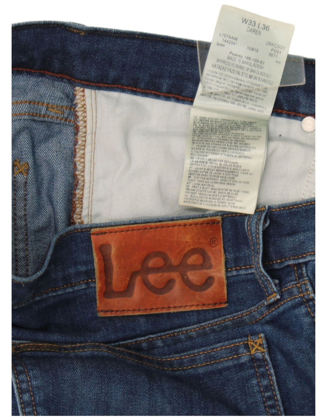 Jeans Lee Daren Slim da uomo W33 L36 in cotone blu
