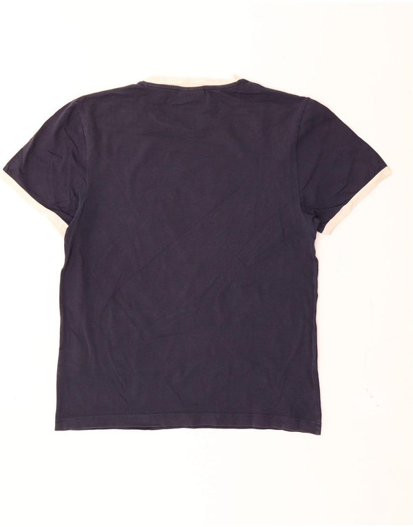 T-shirt grafica da donna Champion Top UK 14 Large in cotone blu navy