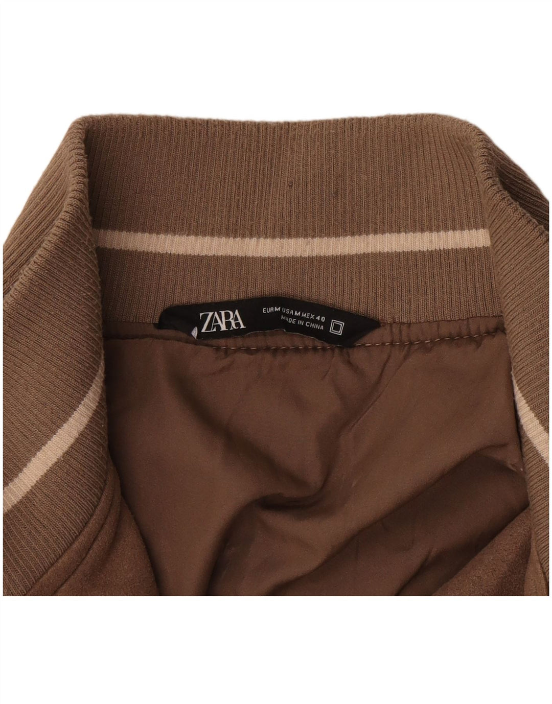 Giubbotto bomber in pelle scamosciata da uomo ZARA UK 38 Marrone medio