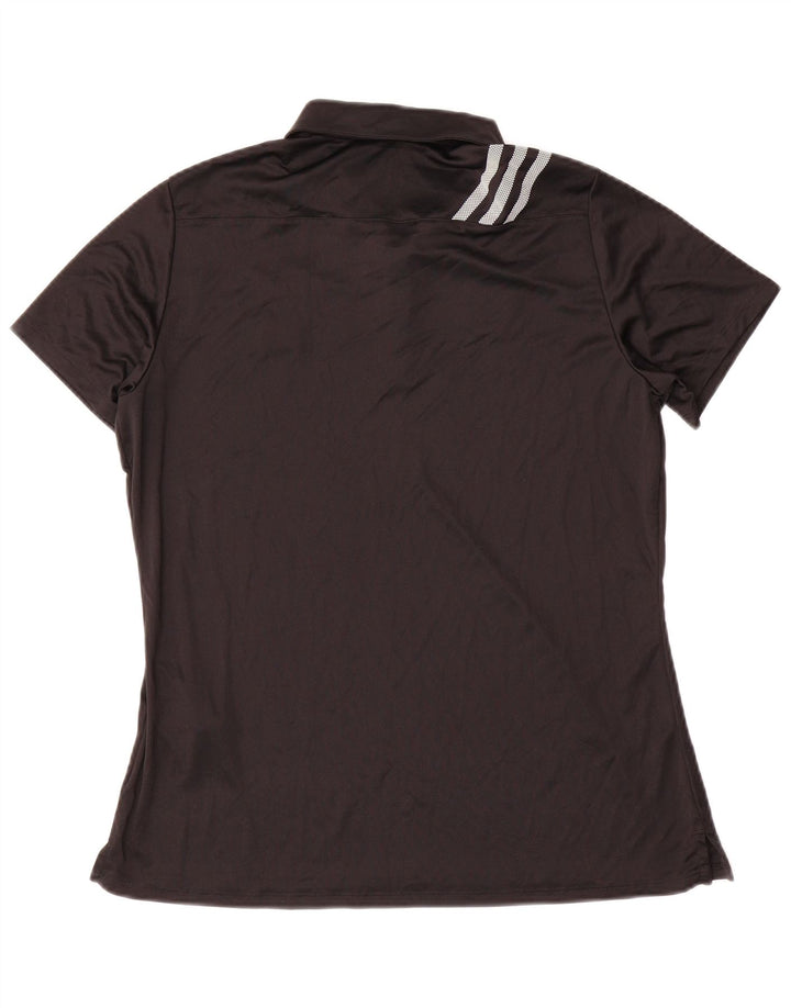 Polo Adidas Donna UK 16/18 Large Nero Poliestere