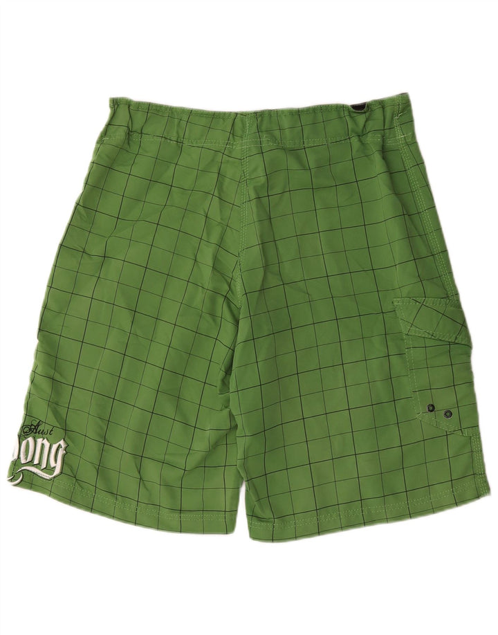 Pantaloncini da bagno grafici da uomo Billabong, poliestere grande a quadri verdi