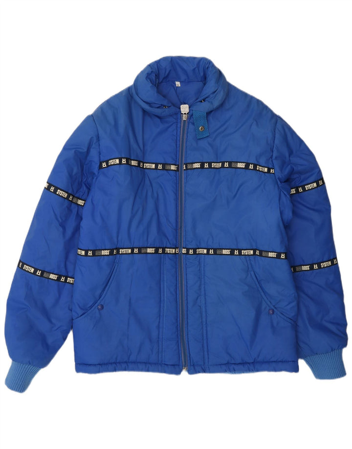 MACROSS Giacca imbottita grafica da uomo UK 46 3XL Blu
