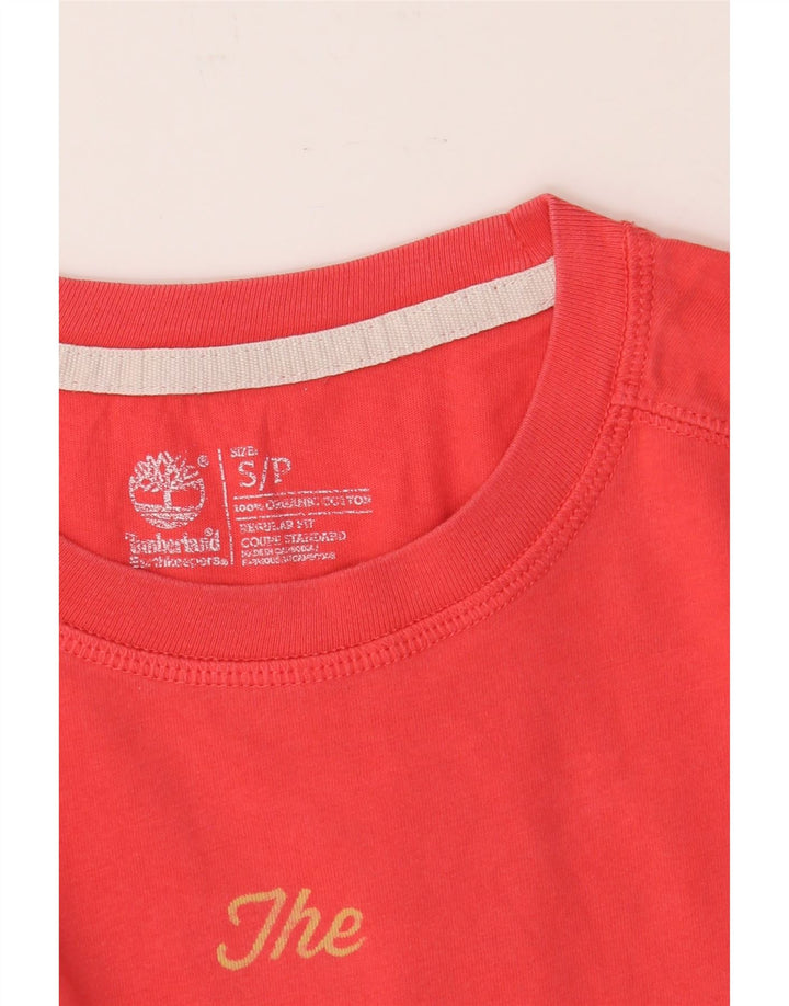 TIMBERLAND Mens Regular Fit Graphic T-Shirt Top Small Orange Cotton Vintage Timberland and Second-Hand Timberland from Messina Hembry 