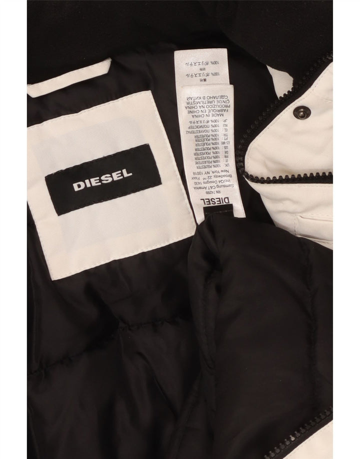 Giacca Parka da donna con cappuccio Diesel UK 10 Small Poliestere bianco