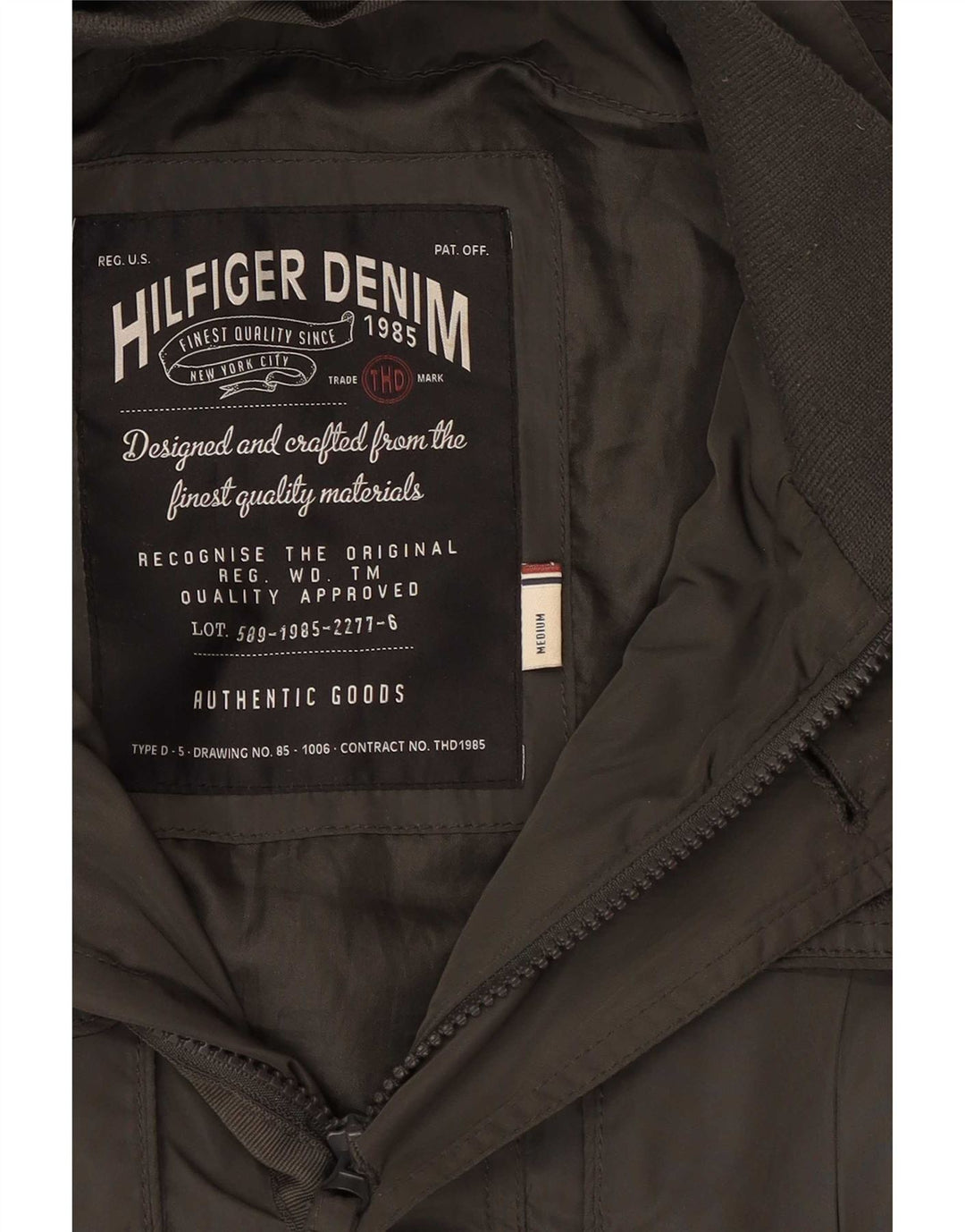 Giacca militare da uomo Tommy Hilfiger UK 38 Poliestere kaki medio
