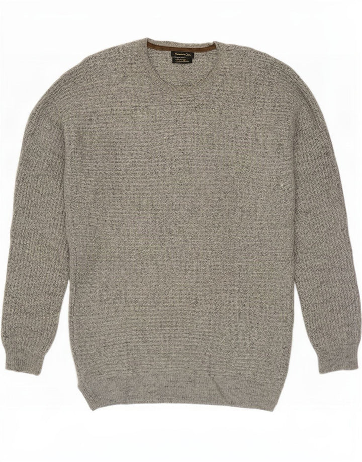 Maglione maglione girocollo da uomo Massimo Dutti grande lana grigia