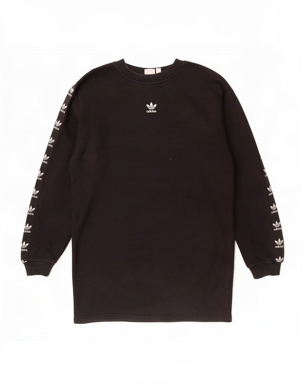 Felpa oversize con grafica da donna Adidas UK 8 piccola in cotone nero