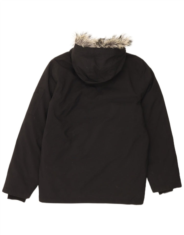 Giacca Parka con cappuccio da uomo Adidas UK 36 Small nylon nero