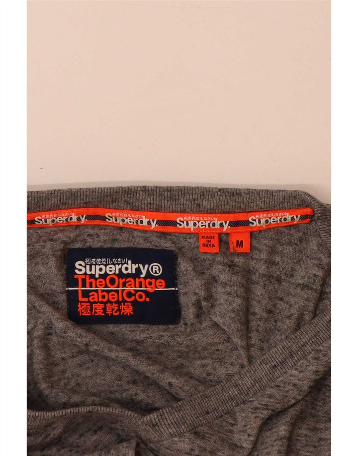 T-shirt da uomo Superdry Top in cotone chiazzato grigio medio
