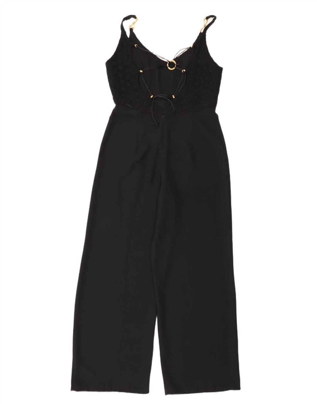 Tuta vintage da donna IT 46 Large nera in poliestere