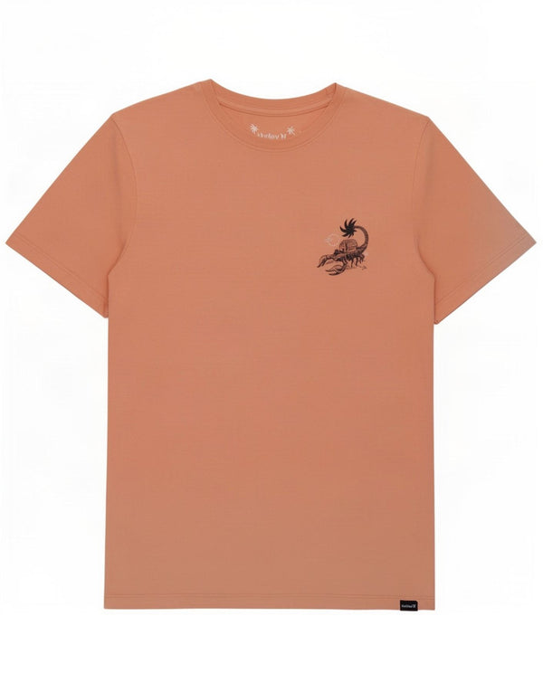 T-shirt grafica da uomo Hurley Top piccola in cotone rosa