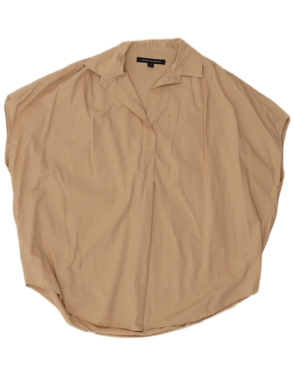 French Connection Camicetta oversize senza maniche da donna UK 14 Beige medio