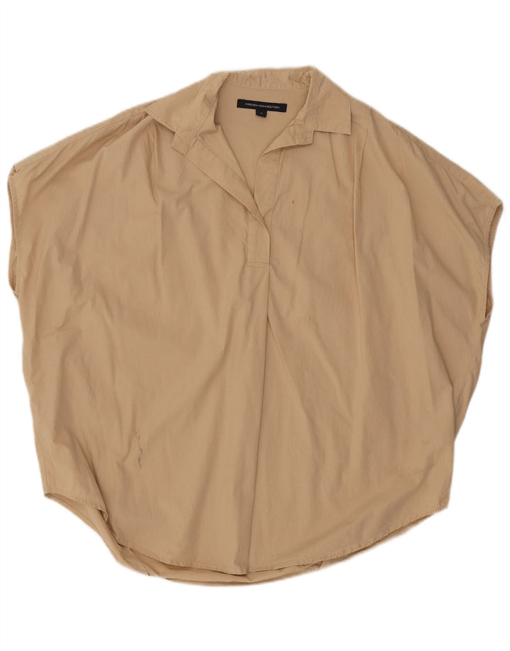 French Connection Camicetta oversize senza maniche da donna UK 14 Beige medio
