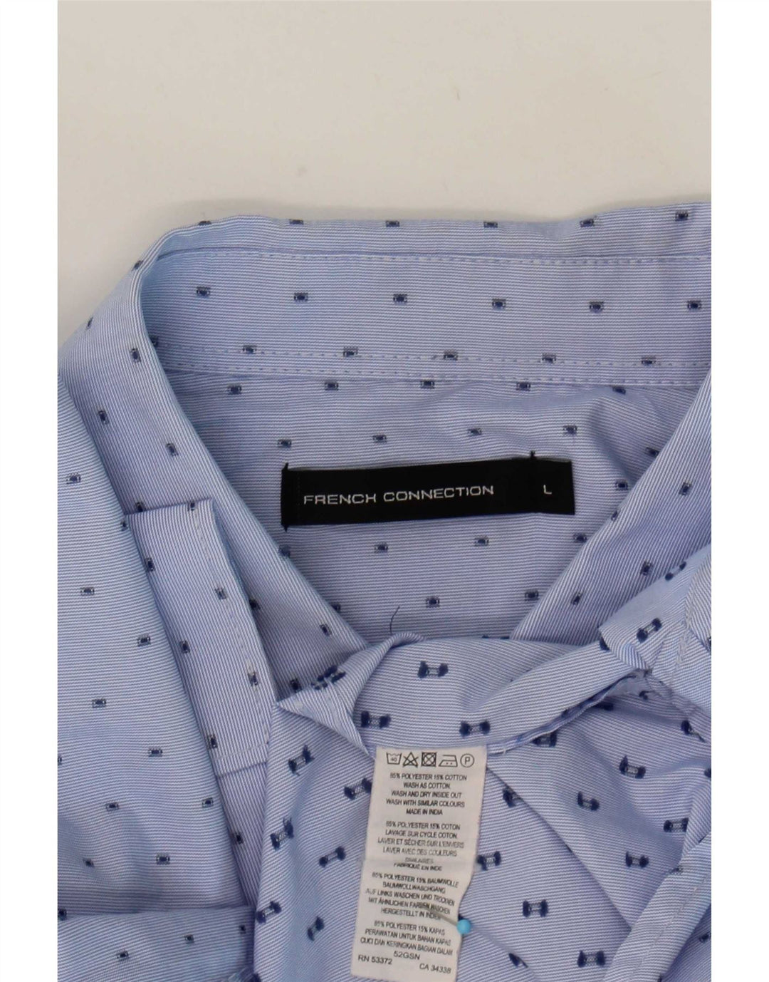 Camicia da uomo French Connection Grande poliestere maculato blu