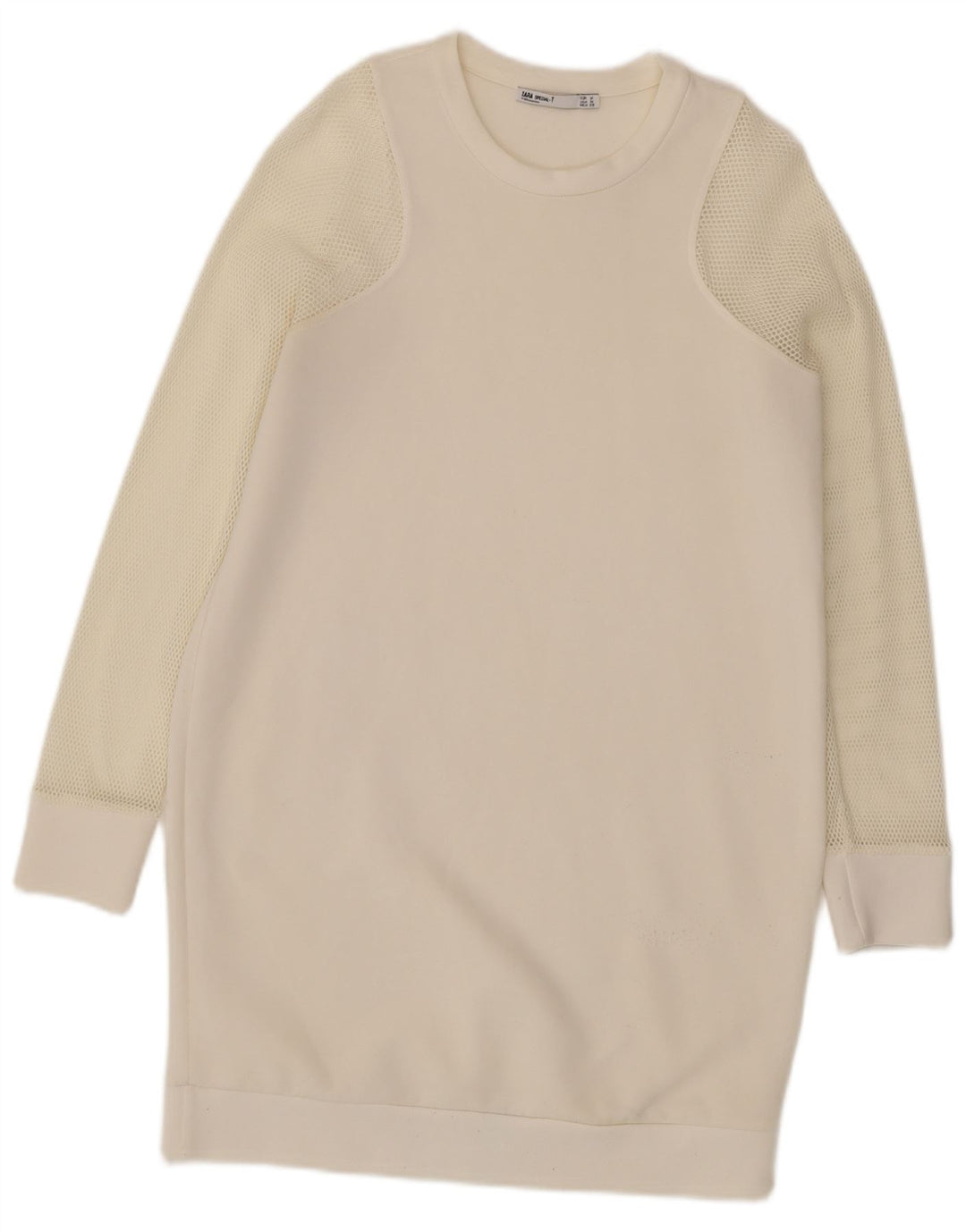Abito maglione in felpa da donna Zara UK 12 medio bianco sporco