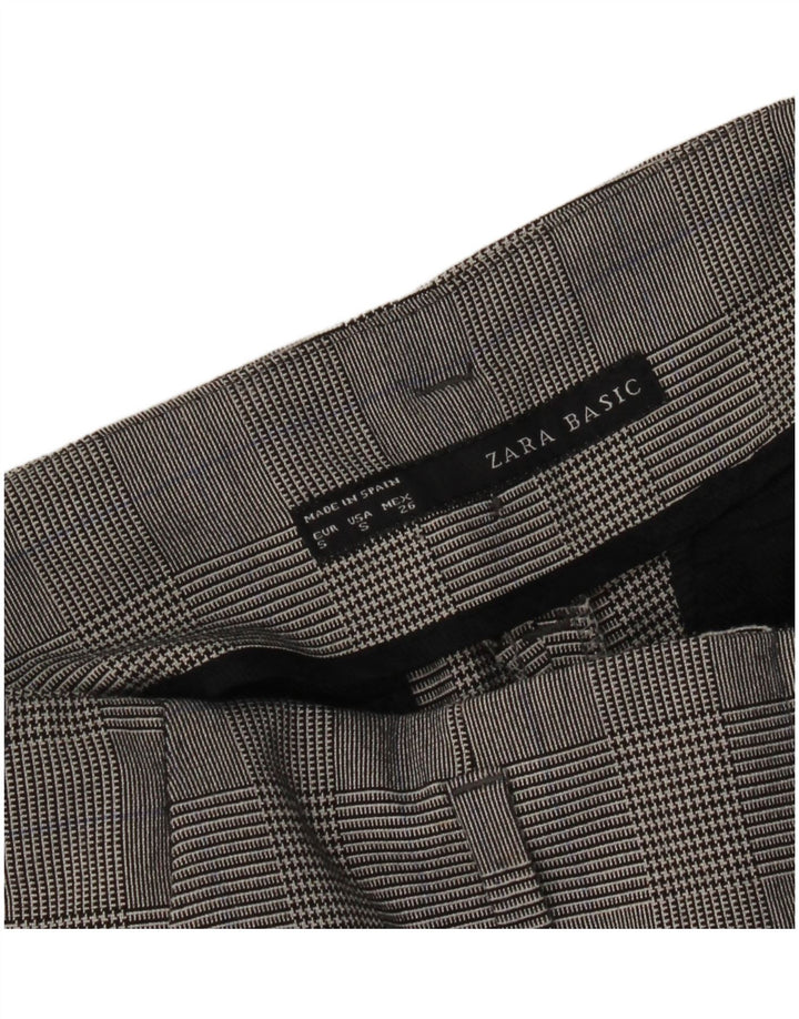 Pantaloni corti slim da donna Zara piccoli W26 L25 pied de poule grigi
