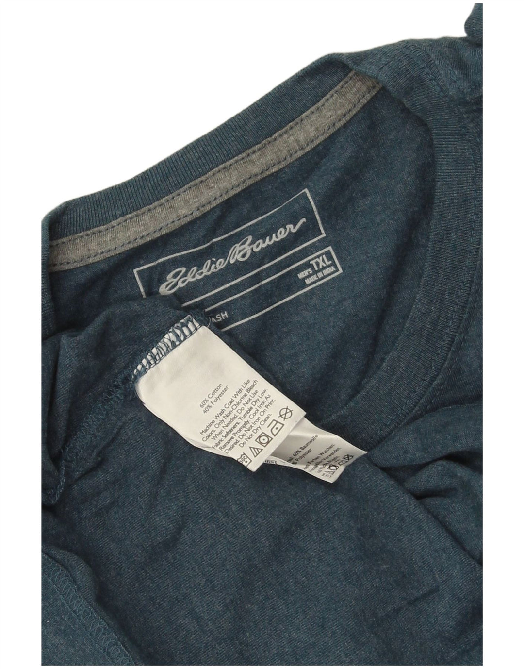 T-shirt da uomo EDDIE BAUER Top XL in cotone blu